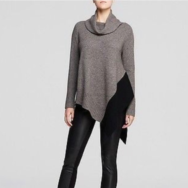 Eileen Fisher Yak Merino Wool Cowl Neck Long Sleeves Sweater M Classic Neutral